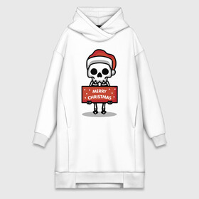 Платье-худи хлопок с принтом Merry Christmas joke в Курске,  |  | holiday | joke | merry christmas | new year | poster | skeleton | skull | новый год | постер | праздник | рождество | скелет | череп | шутка