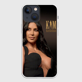 Чехол для iPhone 13 mini с принтом Ким Кардашьян в Курске,  |  | armenian | big neckline | black dress | celebrity | kim kardashian | армянка | большое декольте | длинные черные волосы | знаменитость | ким кардашьян | логотип | семейство кардашьян | черное платье