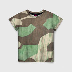 Детская футболка 3D с принтом Камуфляж хаки армейский в Курске, 100% гипоаллергенный полиэфир | прямой крой, круглый вырез горловины, длина до линии бедер, чуть спущенное плечо, ткань немного тянется | army | beige | brown | camouflage | green | khaki | military | rhombuses | spots | армейский | бежевый | зелёный | камуфляж | коричневый | милитари | пятна | ромбы | хаки