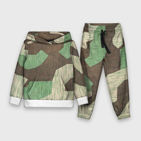 Детский костюм 3D (с толстовкой) с принтом Splittertarnmuster в Курске,  |  | army | beige | brown | camouflage | green | khaki | military | rhombuses | spots | армейский | бежевый | зелёный | камуфляж | коричневый | милитари | пятна | ромбы | хаки