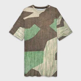 Платье-футболка 3D с принтом Splittertarnmuster в Курске,  |  | army | beige | brown | camouflage | green | khaki | military | rhombuses | spots | армейский | бежевый | зелёный | камуфляж | коричневый | милитари | пятна | ромбы | хаки