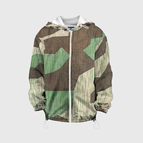 Детская куртка 3D с принтом Камуфляж хаки армейский в Курске, 100% полиэстер | застежка — молния, подол и капюшон оформлены резинкой с фиксаторами, по бокам — два кармана без застежек, один потайной карман на груди, плотность верхнего слоя — 90 г/м2; плотность флисового подклада — 260 г/м2 | army | beige | brown | camouflage | green | khaki | military | rhombuses | spots | армейский | бежевый | зелёный | камуфляж | коричневый | милитари | пятна | ромбы | хаки
