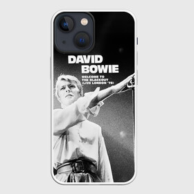 Чехол для iPhone 13 mini с принтом Welcome to the Blackout   David Bowie в Курске,  |  | david bowie | альтернативный | арт | боуи | глэм | девид | джаз | дэвед | дэвид | музыка | музыкант | певец | поп | психоделический | рок | соул | хард | экспериментальный | электронная | эмбиент