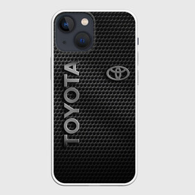 Чехол для iPhone 13 mini с принтом TOYOTA STEEL HONEYCOMBS в Курске,  |  | toyota | авто | автомобиль | логотип | марка | машина | надпись | соты | сталь | текстура | тоета | тойота