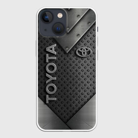 Чехол для iPhone 13 mini с принтом TOYOTA IRON | STEEL в Курске,  |  | toyota | авто | автомобиль | логотип | машина | надпись | текстура | тоета | тойота