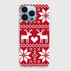 Чехол для iPhone 13 Pro с принтом Пиксельные рождественские олени в Курске,  |  | арт | большие цветы | большой цветок | вязаный рисунок | вязь | новый год | олени | олень | рисунок | рождество | сердечко | сердце | снег | снежинка | снежинки | цветок | цветы