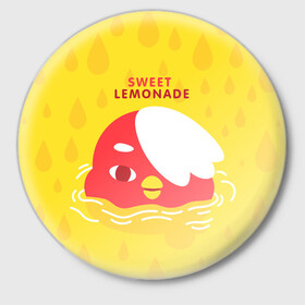 Значок с принтом Sweet lemonade в Курске,  металл | круглая форма, металлическая застежка в виде булавки | Тематика изображения на принте: digital toys | gamer | games | helicopter taxi | pets | toca boca | toca hair salon | toca kitchen | toca life | toca life city | toca life worl | toca tea party | video games | игры