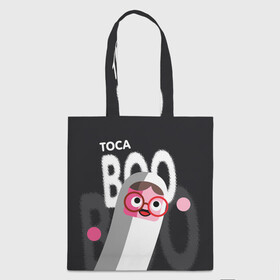 Шоппер 3D с принтом Toca Boo в Курске, 100% полиэстер | Плотность: 200 г/м2; Размер: 34×35 см; Высота лямок: 30 см | digital toys | gamer | games | helicopter taxi | pets | toca boca | toca hair salon | toca kitchen | toca life | toca life city | toca life worl | toca tea party | video games | игры