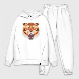 Мужской костюм хлопок OVERSIZE с принтом African Tiger в Курске,  |  | 2022 | animal | cat | lion | tiger | год тигра | животные | зверь | зубы | кот | кошка | лев | охотник | полосатый | природа | тигр | тигренок | тигрица | хищник