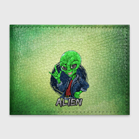 Обложка для студенческого билета с принтом Alien в Курске, натуральная кожа | Размер: 11*8 см; Печать на всей внешней стороне | Тематика изображения на принте: alien | арт | графика | инопланетянин | нло | пришелец