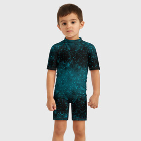 Детский купальный костюм 3D с принтом Черно синие блестки в Курске, Полиэстер 85%, Спандекс 15% | застежка на молнии на спине | блеск | блестки | блестящие звезды | блестящий узор | градиент | градиентный | детский | женский | звезды | синий узор | шик