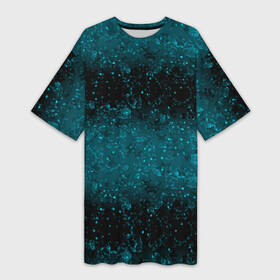 Платье-футболка 3D с принтом Черно синие блестки в Курске,  |  | блеск | блестки | блестящие звезды | блестящий узор | градиент | градиентный | детский | женский | звезды | синий узор | шик
