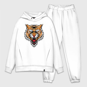 Мужской костюм хлопок OVERSIZE с принтом Tiger Scream в Курске,  |  | 2022 | animal | cat | lion | tiger | год тигра | животные | зверь | зубы | кот | кошка | лев | охотник | полосатый | природа | тигр | тигренок | тигрица | хищник