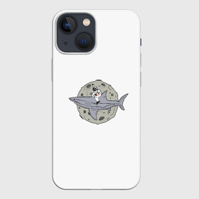 Чехол для iPhone 13 mini с принтом Moonserfer в Курске,  |  | акула | космонавт | космос | луна | путешествие | рыба | ссср