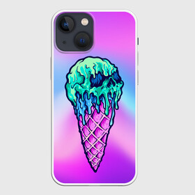 Чехол для iPhone 13 mini с принтом Мороженое | Ice Scream | Череп (Z) в Курске,  |  | frozen | ice | ice cream | ice scream | skull | sundae | вкусное | десерт | лакомство | мороженное | мороженое | пломбир | рожок | трубочка | фруктовый лёд | череп | эскимо