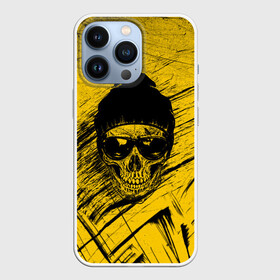 Чехол для iPhone 13 Pro с принтом Череп Хипстер Гранж Брызги в Курске,  |  | grunge | head | hipster | skulls | брызги | в очках | голова | зубы | кости | краски | паттерн | полосы | потертости | скелет | текстура | точки | узор | черепа | черный