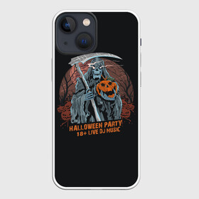 Чехол для iPhone 13 mini с принтом Смерть с Косой в Курске,  |  | halloween | holiday | pumpkin | samayn | zombie | вампир | ведьма | вечеринка | день всех святых | зомби | карнавал | маскарад | мертвец | оборотень | привидение | самайн | светильник джека | страшный джек | труп | тыква