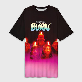 Платье-футболка 3D с принтом Deep Purple  Burn в Курске,  |  | Тематика изображения на принте: deep purple | альбом | гловер | группа | дееп | деп | ди | дип перпл | диперпл | дипперпл | иэн гиллан | иэн пэйс | лого | логотип | метал | морс | пепл | прогрессивный | психоделический | рок | символ | хард