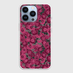 Чехол для iPhone 13 Pro с принтом Красные и розовые  розы в Курске,  |  | детский | красные розы | модный | розовые розы | розы | скетч | современный | цветочный узор | цветы