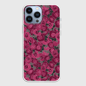 Чехол для iPhone 13 Pro Max с принтом Красные и розовые  розы в Курске,  |  | детский | красные розы | модный | розовые розы | розы | скетч | современный | цветочный узор | цветы
