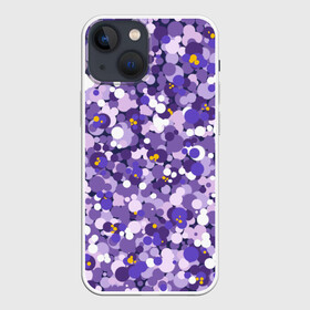 Чехол для iPhone 13 mini с принтом Анютины глазки узор в Курске,  |  | абстрактные цветы | абстракция | красивые цветы | розовые цветы | розовый цветок | сиреневые цветы | сиреневый цветок | стилизация | фиолетовые цветы | фиолетовый цветок | цветок | цветы