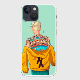 Чехол для iPhone 13 mini с принтом МГК в Курске,  |  | hip hop | machine gun kelly | mgk | rap | rep | исполнители | исполнитель | колсон бэйкер | машин ган келли | музыка | реп