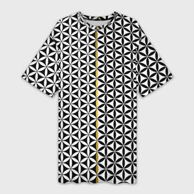 Платье-футболка 3D с принтом Цветок Жизни (чёрно белый) в Курске,  |  | геометрия пространства | герметизм | древо жизни | друнвало мельхиседек | золотое сечение | куб метатрона | матрица | мудрость | роза мира | сакральная геометрия | семя жизни