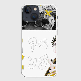 Чехол для iPhone 13 mini с принтом Плаксивый герой в Курске,  |  | hanagakitakemichi | tokyorevengers | иероглифы | манга | токийскиемстители | ханагаки
