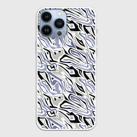 Чехол для iPhone 13 Pro Max с принтом Абстрактный сиренево черный в Курске,  |  | Тематика изображения на принте: абстрактный | камуфляж | клетка | клетчатый узор | молодежный | разводы | современный | черный и сиреневый