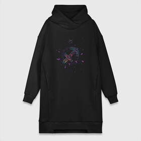 Платье-худи хлопок с принтом Floral Sagittarius Стрелец из цветов в Курске,  |  | art | floral | flower | flowers | geometric | gradient | space | арт | венера | геометрия | гороскоп | градиент | графика | иллюстрация | космос | минимализм | мистика | подарок стрельцу | созвездие | созвездия | флора