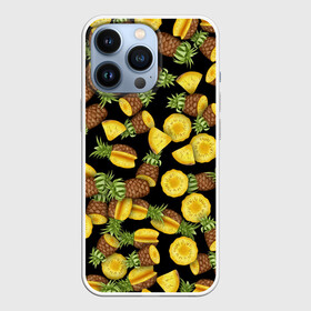 Чехол для iPhone 13 Pro с принтом Ананасы в Курске,  |  | Тематика изображения на принте: anans | pineapple | ананас | ананасовый | паттерн | свингеры | тропики | тропический | фрукты