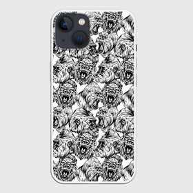 Чехол для iPhone 13 с принтом Злые Гориллы   Паттерн в Курске,  |  | africa | afrika | angry | ape | apes | black white | gorilla | gorillas | gorillaz | hip hop | monkey | pattern | raging | sketch | африка | африканский узор | злые обезьяны | мартышка | примат | приматы | рисунок | рисунок карандашом | скетч | узор | хип