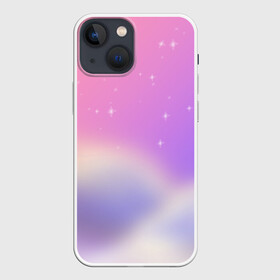 Чехол для iPhone 13 mini с принтом Звёздное небо розовый закат в Курске,  |  | закат | звёзды | магия | небо | облака | пейзаж | романтика | фентези