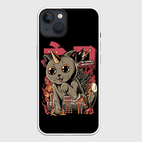 Чехол для iPhone 13 с принтом АНИМЕ КОТ ЕДИНОРОЖЕК в Курске,  |  | anime | cat | city | japan | manga | unicorn | аниме | великан | город | единорог | звери | кот | котик | манга | милый | монстр | пушистый | япония