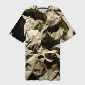 Платье-футболка 3D с принтом Мягкая мятая бумага в Курске,  |  | Тематика изображения на принте: crumpled | gray | packaging | paper | soft | texture | wrinkled | бумага | мягкая | мятая | помятая | серая | текстура | упаковочная