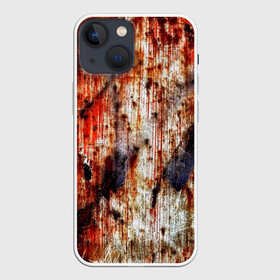 Чехол для iPhone 13 mini с принтом Ой, где был я вчера в Курске,  |  | blood | dirty | halloween | holes | metal | paint | rusty | scratches | smudges | stains | the holiday was a success | где был я вчера | грязный | дырки | краска | кровь | металл | ой | подтеки | праздник удался | пятна | ржавый | хеллоуин | царапины