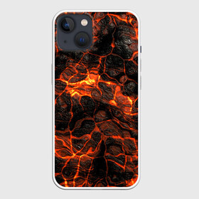 Чехол для iPhone 13 с принтом Горящая лава в Курске,  |  | burning | fire | flowing | lava | plasma | streaks | texture | waves | волны | горящая | лава | огонь | плазма | разводы | текстура | течет