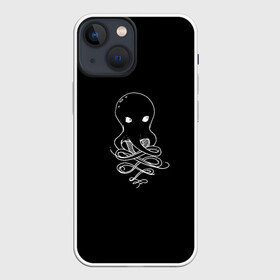 Чехол для iPhone 13 mini с принтом Small Octopus в Курске,  |  | Тематика изображения на принте: draw | drawing | octopus | карандаш | милашка | море | морские обитатели | октопус | осьминог | осьминожка | рисунок | рисунок карандашом | рыба