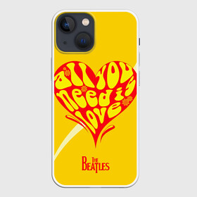 Чехол для iPhone 13 mini с принтом All u need is love Beatles в Курске,  |  | alternative | beatles | music | rock | альтернатива | битлс | битлы | джон леннон | джордж харрисон | музыка | пол маккартни | ринго старр | рок