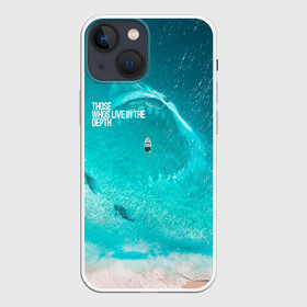 Чехол для iPhone 13 mini с принтом Shark in sea в Курске,  |  | акула | арт | бирюза | море | пляж