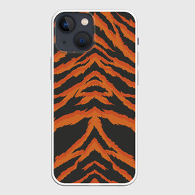 Чехол для iPhone 13 mini с принтом Шкура тигра оранжевая в Курске,  |  | tiger | tiger fur | tiger hide | tiger texture | текстура тигра | тигр | тигровая