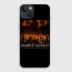 Чехол для iPhone 13 с принтом Live  Indestructible в Курске,  |  | disturbed | альтернативный | встревоженные | группа | джон мойер | дистербд | дистербед | дэвид дрейман | дэн дониган | майк венгрен | метал | ню | нюметал | рок | хеви | хевиметал