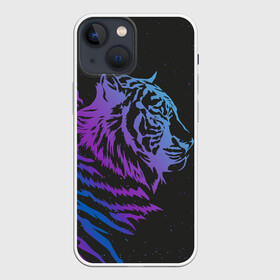 Чехол для iPhone 13 mini с принтом Tiger Neon в Курске,  |  | tiger | неон | полосы | тигр | хищник