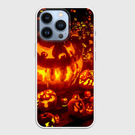 Чехол для iPhone 13 Pro с принтом Тыквы на Хэллоуин в Курске,  |  | angry | different | fear | funny | glow | happy halloween | holiday | many | night | pumpkins | весёлые | злые | много | ночь | праздник | разные | светятся | тыквы | хэллоуин