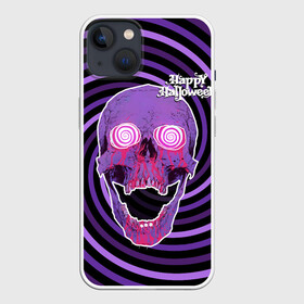 Чехол для iPhone 13 с принтом Магический череп в Курске,  |  | blood | day of the dead | from the eyes | happy halloween | holiday | hypnosis | lilac | look | magical | skull | spiral | взгляд | гипноз | день мертвых | из глаз | кровь | магический | праздник | сиреневый | спираль | хэллоуин | череп