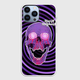 Чехол для iPhone 13 Pro Max с принтом Магический череп в Курске,  |  | blood | day of the dead | from the eyes | happy halloween | holiday | hypnosis | lilac | look | magical | skull | spiral | взгляд | гипноз | день мертвых | из глаз | кровь | магический | праздник | сиреневый | спираль | хэллоуин | череп