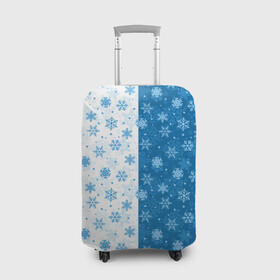 Чехол для чемодана 3D с принтом Снежинки (зимняя пора) в Курске, 86% полиэфир, 14% спандекс | двустороннее нанесение принта, прорези для ручек и колес | merry christmas | дед мороз | ёлка | зима | мороз | новый год | подарок | праздник | рождество | с новым годом | сантаклаус | снег | снеговик | снегурочка | снежинки | снежные узоры | узоры