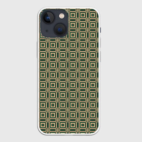 Чехол для iPhone 13 mini с принтом Абстракция из зеленых квадратов в Курске,  |  | abstraction | shapes | squares | абстракция | желтый | зеленый | квадраты | коричневый | молодежный | принт | узор | фигуры