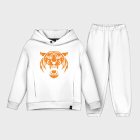 Детский костюм хлопок Oversize с принтом Orange   Tiger в Курске,  |  | Тематика изображения на принте: 2022 | animal | cat | lion | tiger | год тигра | животные | зверь | зубы | кот | кошка | лев | охотник | полосатый | природа | тигр | тигренок | тигрица | хищник