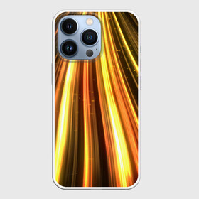 Чехол для iPhone 13 Pro с принтом Vzlet в Курске,  |  | Тематика изображения на принте: желтый | лучи | неон | неоновый | оранжнвый | полосы